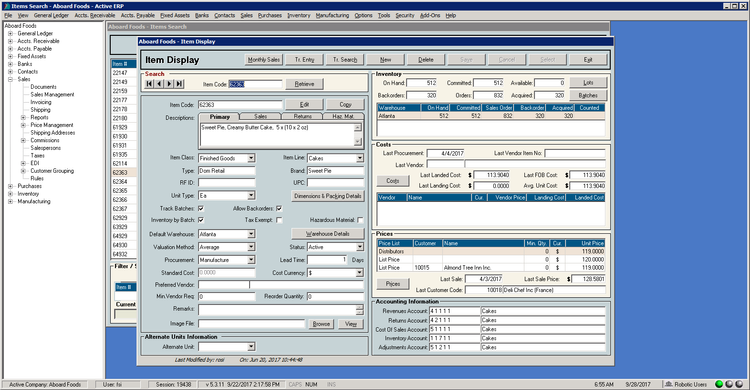 Manufacturing inventory software