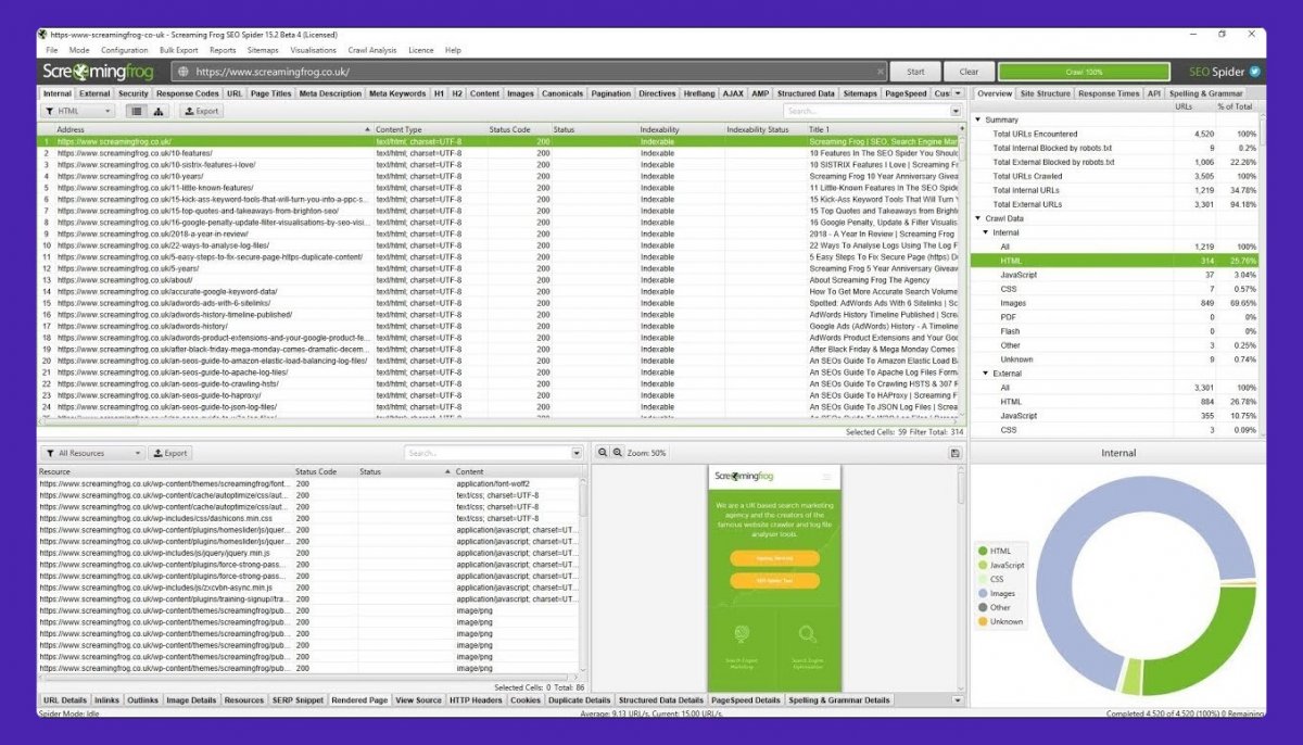 Screaming frog software
