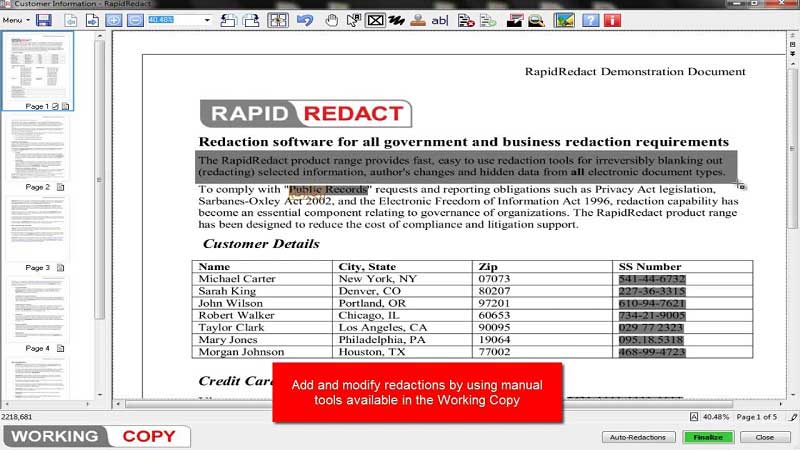 Redacting software